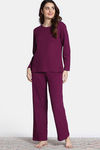 Zivame Knit Cotton Pyjama Set - Plum Caspia — thumbnail 2